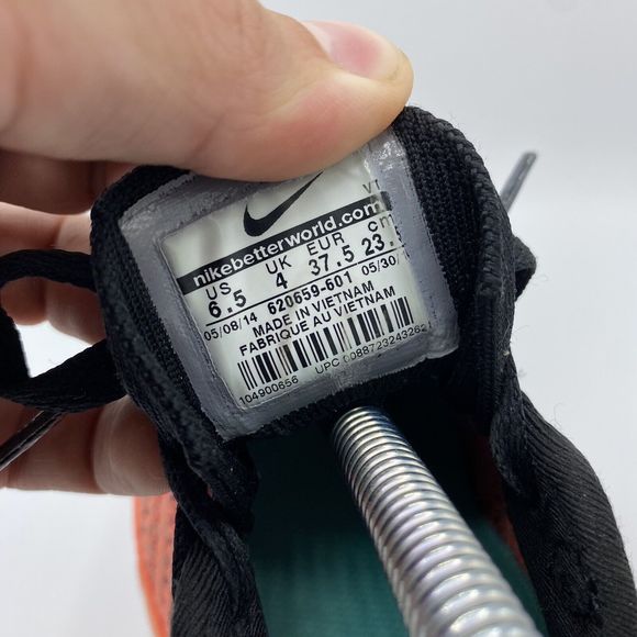 Nike Flyknit Air Max Trainers Running Shoes Hyperpunch Orange 620659601 UK4/37.5 - Picture 11 of 13